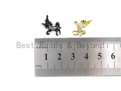 CZ Micro Pave Small Unicorn Pendant Charms for Necklace/Bracelet, Cubic Zirconia Pendant, Kids Jewelry Charm, 12x14mm, sku#Y196