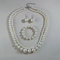 Large White Pearl Women Wedding Party Jewelry Set