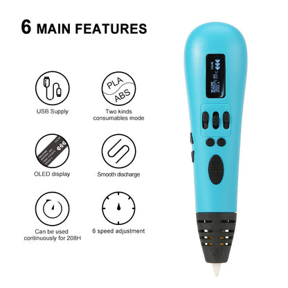 Luxury 3D Printing Pen - Creative DIY 3D Drawing Pen for Kids - Best Christmas Gift