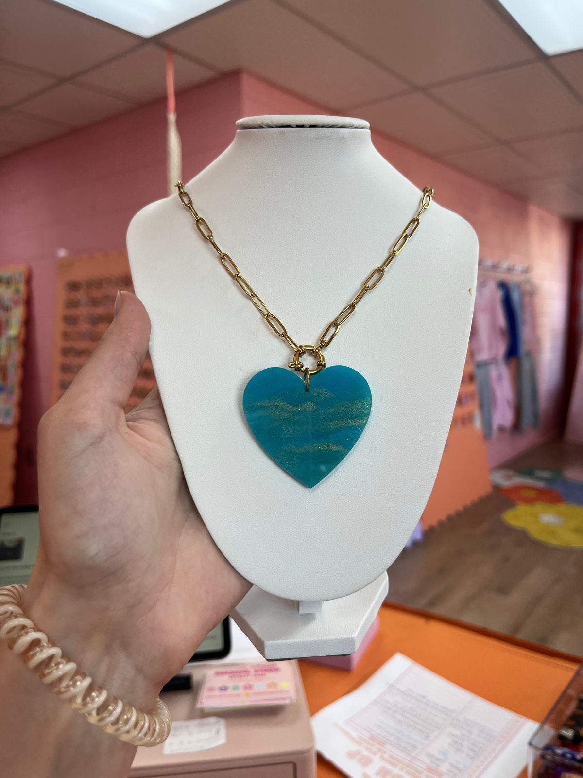 You've Got a Big Heart - Statement Acrylic Heart Charm Necklace