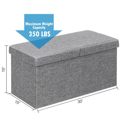 30 Inch Folding Storage Ottoman with Lift Top