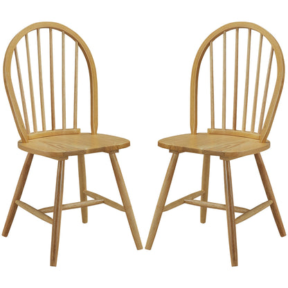 Set of 2 Vintage Windsor Wood Chair with Spindle Back for Dining Room