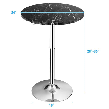 360° Swivel Cocktail Pub Table with Sliver Leg and Base