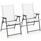 2 Pieces Patio Folding Chairs with Armrests for Deck Garden Yard