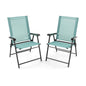 2 Set of Patio Dining Chair with Armrests and Metal Frame