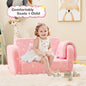 2-in-1 Folding Kids Couch with Blanket Glow in the Dark-Pink