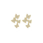 Gold Clear CZ Four Butterflies Charm, Sku#LD425
