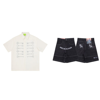 American-style Retro Loose-fit Short-sleeve T-shirt For Spring And Summer