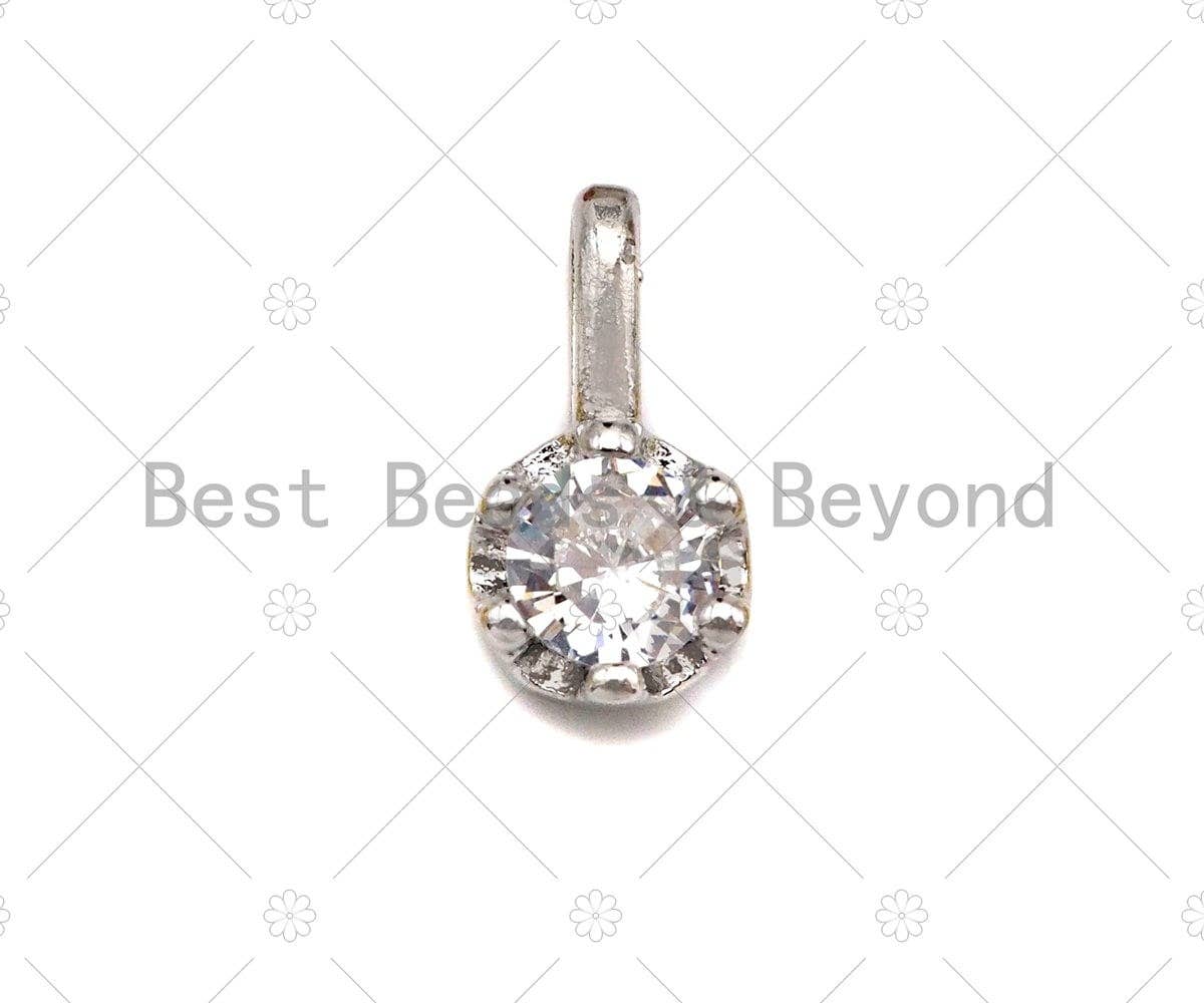 Big Clear CZ Micro Pave Diamond Shape Pendant/Charm,Diamond Cubic Zirconia Charm, Cute Necklace Bracelet Charm Pendant,5x10mm,Sku#L445