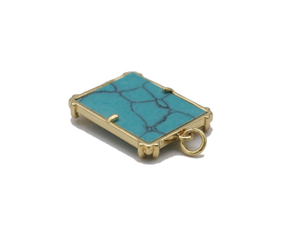 Turquoise MAMA Protection Hands Eye Dog tag Charm, Sku#L714