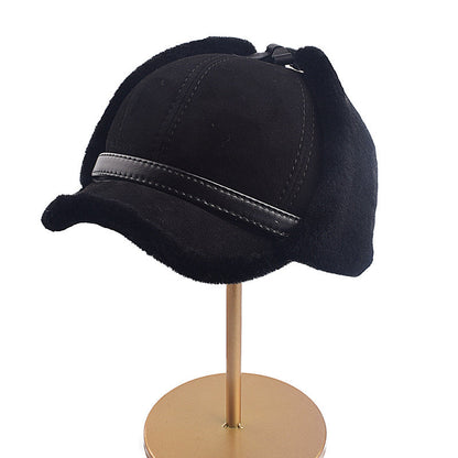 Mens And Womens Winter Sheepskin Wool Hat For Seniors And Middle-aged Adults