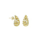 Gold Spiral Drop Shape Stud Earrings, Sku#LD551