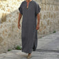 Short Sleeve Bottoming Large Robe Long-cut Coat Robe For Men