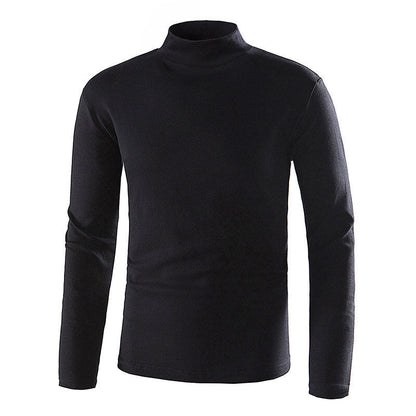Mens Stylish Turtleneck Versatile And Slim-fit With Long Sleeves