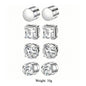 Magnetic CZ Stud Earrings for Men Women, Multi Sets 6mm Non-Piercing Clip On Hypoallergenic Stainless Steel