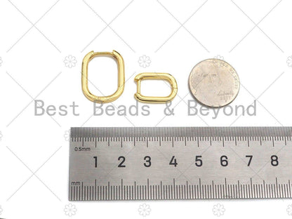 Dainty Gold Rectangle Huggie Earring, Sku#LD57