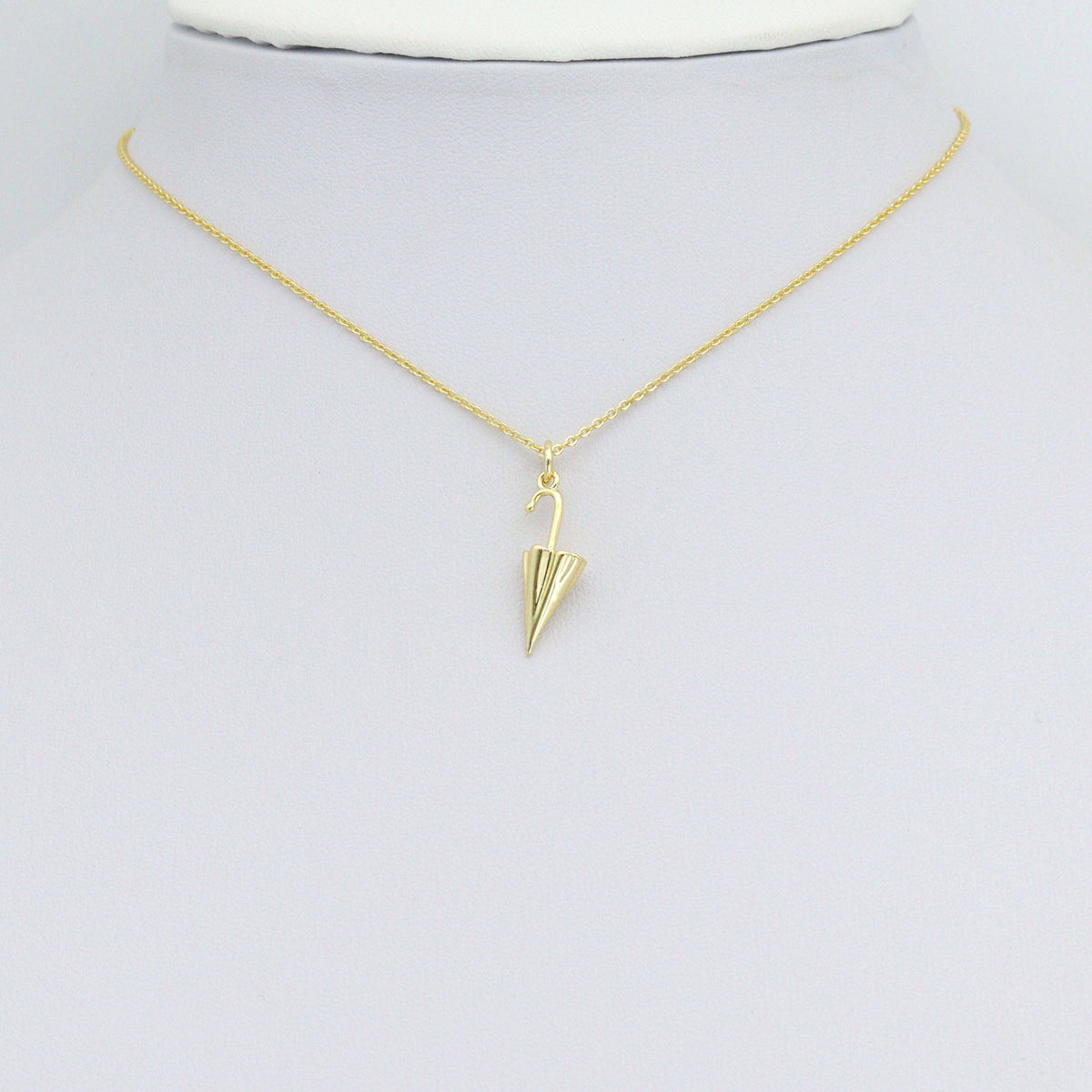 Gold Umbrella Shape Charm Pendant, Sku#L723