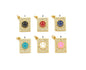 CZ Enamel Smiley Face Charm, Sku#JL84