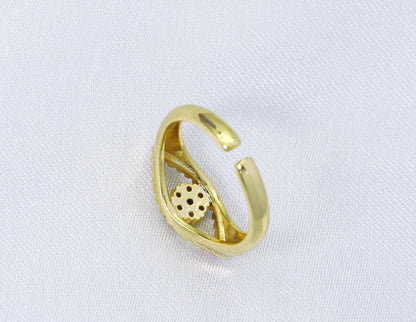 CZ Evil Eye Adjustable Ring, Sku#X331