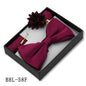 Mens Bow Tie, Pocket Square, And Brooch Gift Set