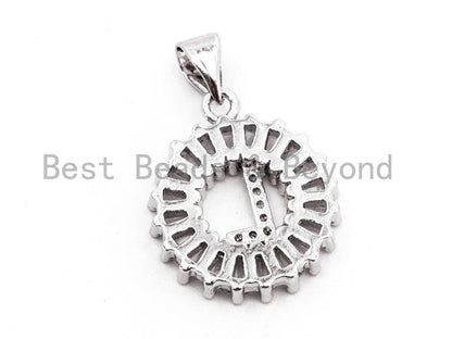 CZ Micro Pave Initial Letter L/ Letter M Charm/Pendent Beads
