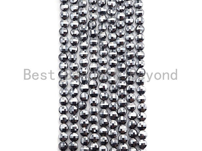 Natural Tera Hertz Checker Board Cut Coin Shape beads, 4mmTu