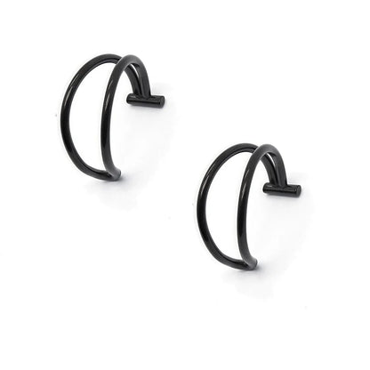 2 Piece Set Stainless Steel Clip-On Nose and Lip Rings | Punk Style Fake Piercing Jewelry