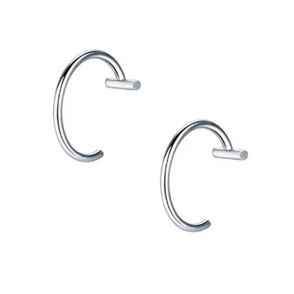 2 Piece Set Stainless Steel Clip-On Nose and Lip Rings | Punk Style Fake Piercing Jewelry