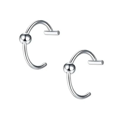 2 Piece Set Stainless Steel Clip-On Nose and Lip Rings | Punk Style Fake Piercing Jewelry