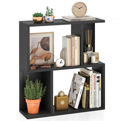 3-Tier Bookshelf with Display Shelf for Small Space