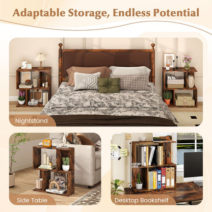 3-Tier Bookshelf with Display Shelf for Small Space