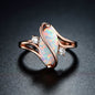 3 CTTW Fire Opal S Ring in 18K Rose Gold Plating - Size 9