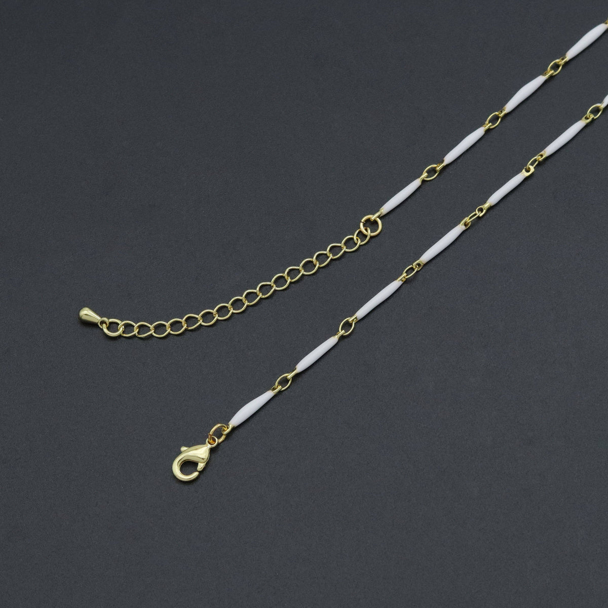 Hand made Dainty Long bar Enamel Metal chain necklace, EF589