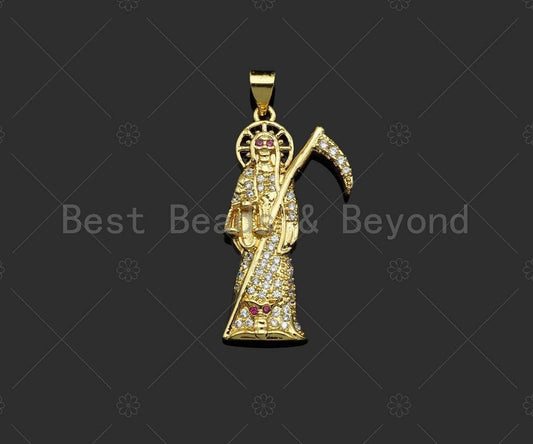 CZ Micro Pave Imperial Bodyguard  Shape Pendant/Charm, 18K Dainty Gold Charm, Necklace Bracelet Charm Pendant,16x33mm, Sku#LD29