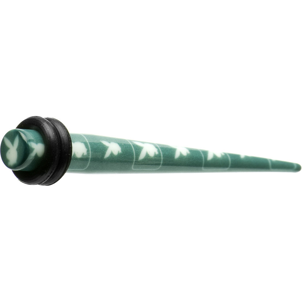 4G Teal White Acrylic Playboy Rabbit Head Taper