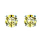S925 Multicolor Moissanite 4-Prong Stud Earrings, 10 Color 0.5-3ct D-Grade VVS Certificate, Unisex Hypoallergenic Sterling Silver Gift