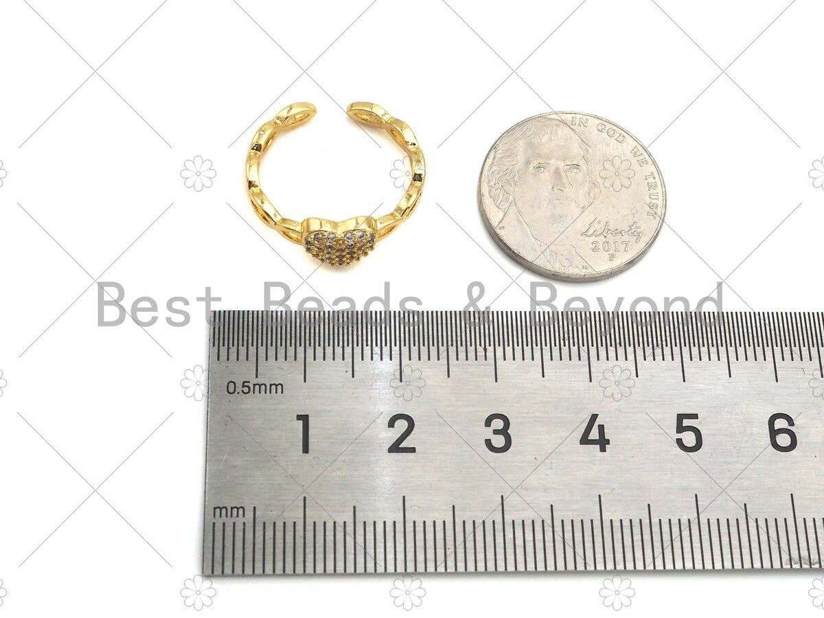 Infinity Heart Open Ring, Gold heart Ring, Pave ring, Dainty Heart Ring, Statement Ring, Bridesmaid Gift, Dainty Heart Ring, sku#LD53