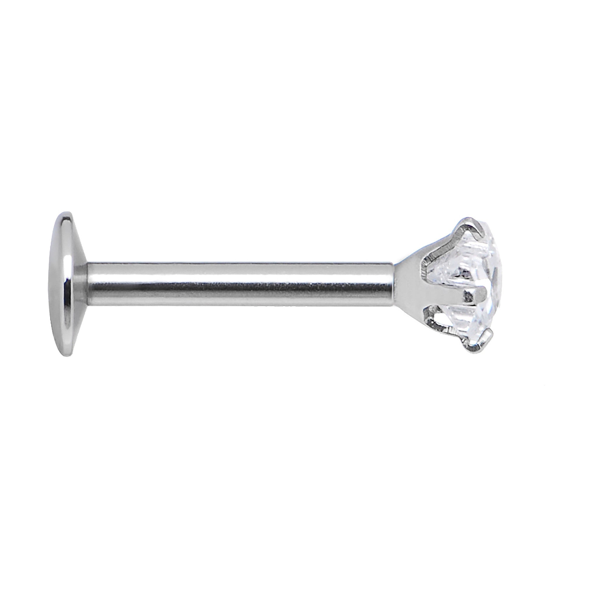 16G Clear 3mm Star Gem Internally Threaded Labret Monroe Tragus