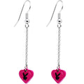 Licensed Plaboy Rabbit Head Heart Drop Earrings