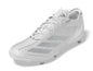 adidas Mens Adizero Electric American Football Sneaker White/Silver Metallic/White 8