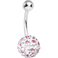 Striped Light Pink Crystal Evolution Belly Ring