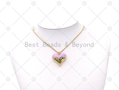 Colorful Enamel Heart Shape Pendant, Sku#L639