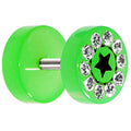 Green Acrylic Jeweled Star Cheater Plug