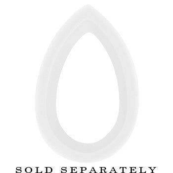 18mm White Teardrop Silicone Flexible Tunnel