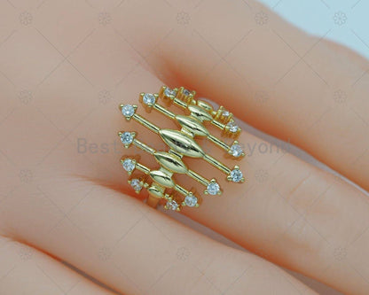 CZ Arrows Shape Adjustable Ring,Sku#JD22
