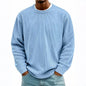 Mens Casual Long-sleeve Crew-neck Corduroy Sweatshirt
