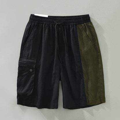 Men's Thin Trendy Loose Color Matching Linen Pants
