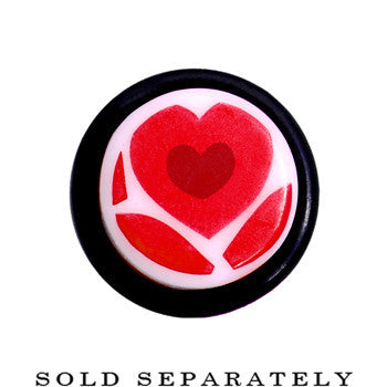 8G Lovely Red Heart Acrylic Ear Taper