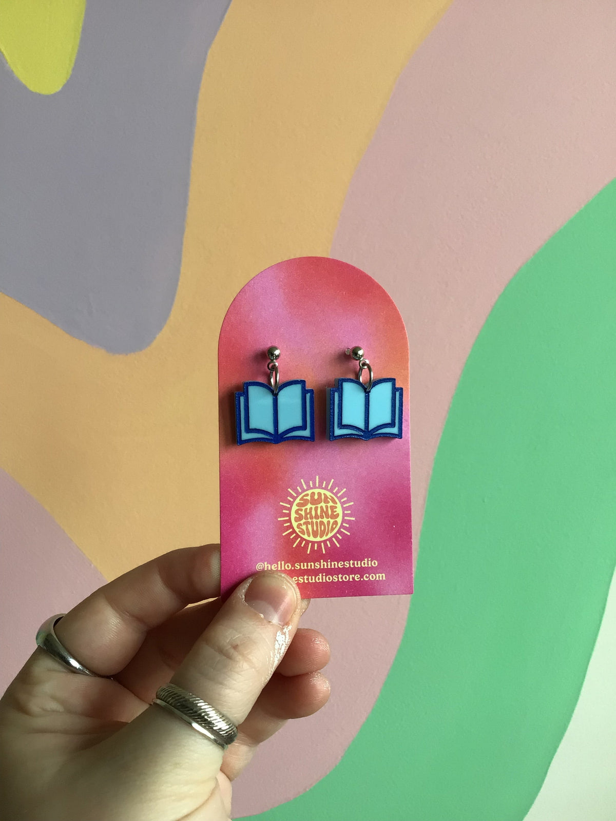 Single Open Book Earrings