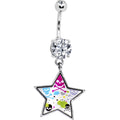 Paint Splatter Star Skull Belly Ring